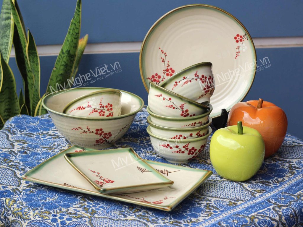 Bát đĩa gốm Bát Tràng cho nhà hàng