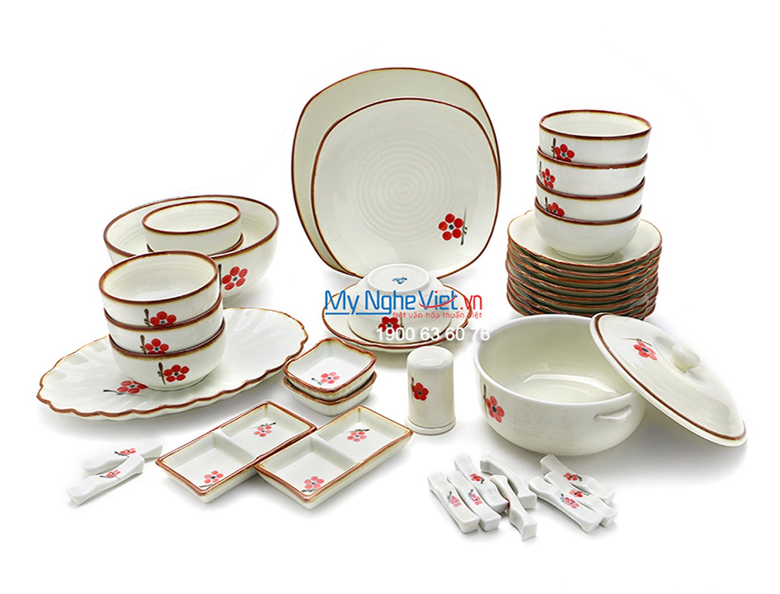 Bát đĩa gốm Bát Tràng cho nhà hàng