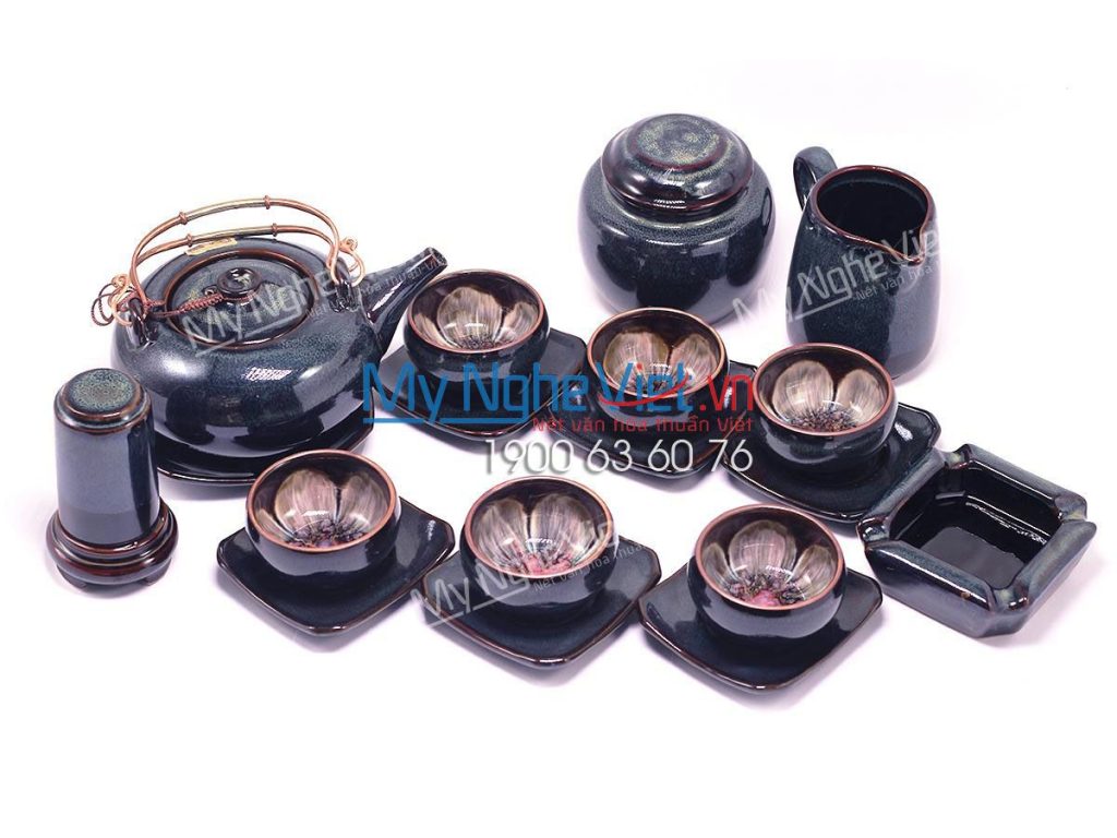 Bình Trà Bát Tràng Men Hỏa Biến