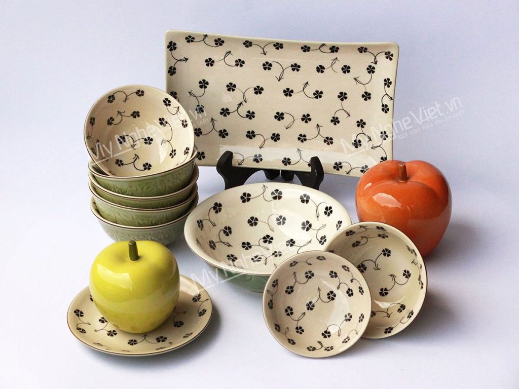 Bát đĩa gốm Bát Tràng cho nhà hàng