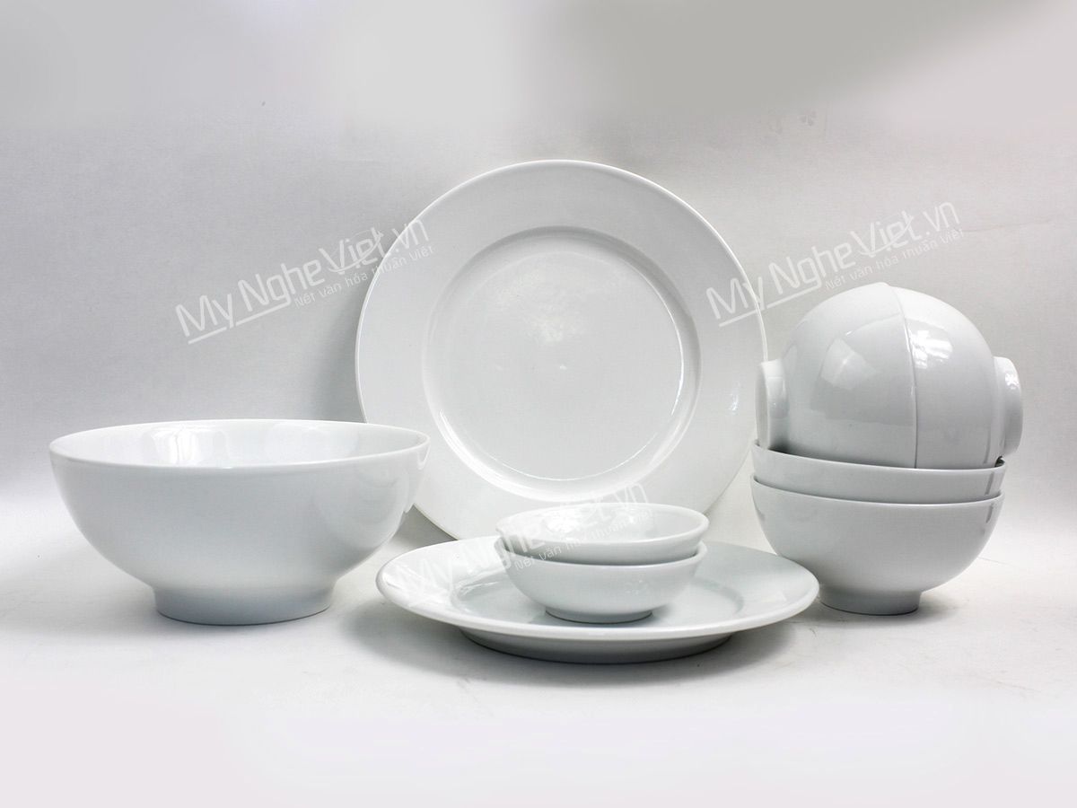 Bát đĩa gốm Bát Tràng cho nhà hàng