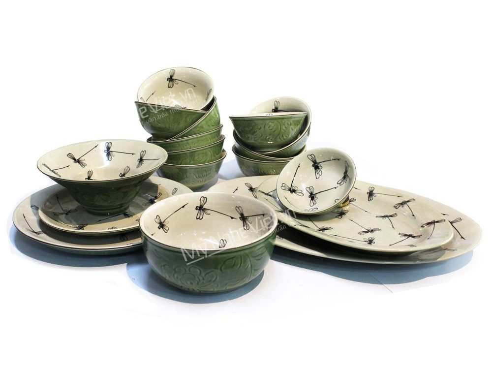 Bát đĩa gốm Bát Tràng cho nhà hàng