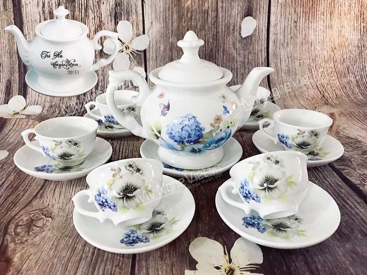 Bộ bình trà Bát Tràng "Tri Ân" - Quà tặng 20/11 ý nghĩa