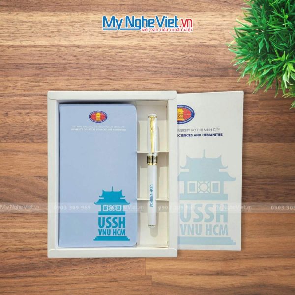 Combo Sổ Bút In Logo Trường Học