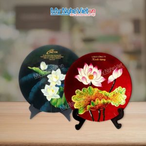 Tranh Đĩa Sơn Mài Khắc Thông Điệp