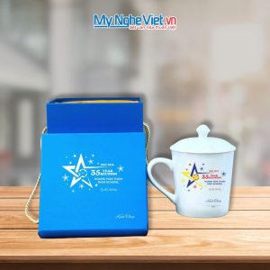 Ly Sứ Bát Tràng Có Nắp In Logo