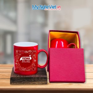 Ly Sứ Bát Tràng Đỏ In Logo