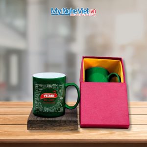 Ly Sứ Bát Tràng Xanh In Logo