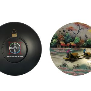 Đĩa sơn mài trang trí in logo Bayer