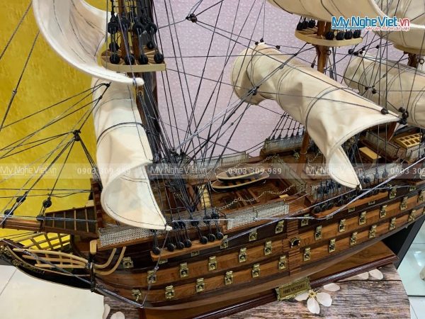 Mô Hình Tàu Thuyền Chiến Cổ HMS VICTORY (Thân 80cm)-MNV-TSHVI80W - Hình ảnh 4