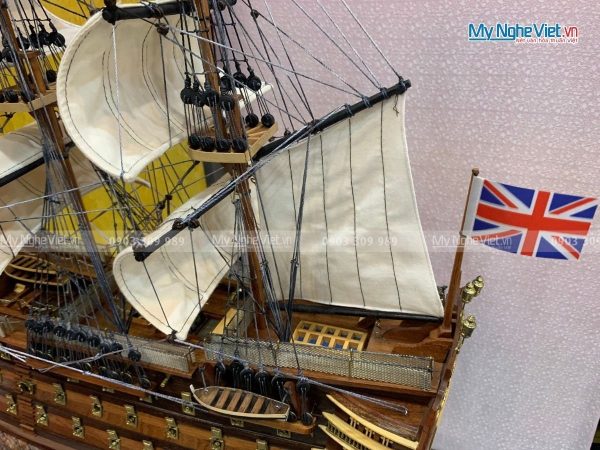 Mô Hình Tàu Thuyền Chiến Cổ HMS VICTORY (Thân 80cm)-MNV-TSHVI80W - Hình ảnh 3