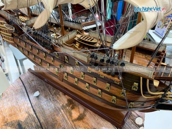 Mô Hình Tàu Thuyền Chiến Cổ HMS VICTORY (Thân 80cm)-MNV-TSHVI80W - Hình ảnh 2